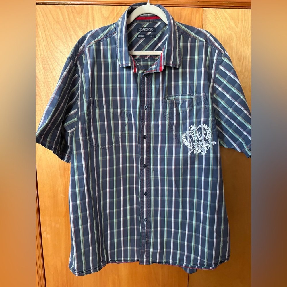 Ecko unlimited madras embroidered shirt size 3 xl